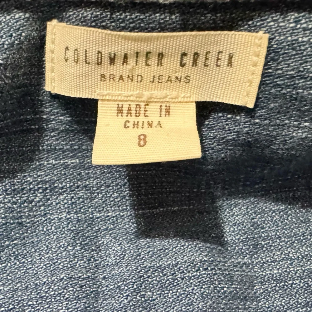 Coldwater Creek Collarless Denim Shirt Jacket